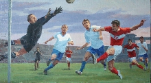 Football Game. Dinamo 60-ies - oil, canvas