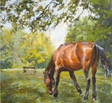 Landscape With Horse - oil, canvas