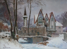 Winter In Zakarpatye - oil, canvas