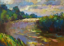 Lake Razna - oil, canvas