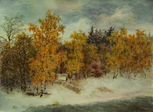 The Early Snow - paper, aquarelle