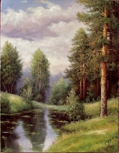 Forest Lake - oil, canvas