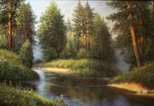 The River Is Running - oil, canvas