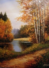 The Autumn Foliage - oil, canvas
