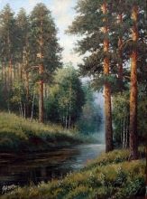 In The Hot Afternoon - oil, canvas