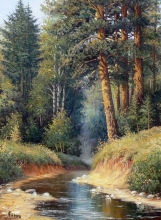 The Brook In the Forest - oil, canvas
