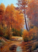 The Golden Autumn - oil, canvas