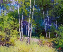 The Birches On The Forest Skirt - oil, canvas, dammar varnish