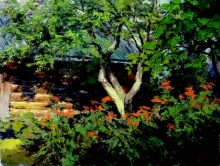 Landscape With An Apple Tree - oil, canvas, dammar varnish