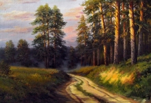 Forest Road - oil, canvas