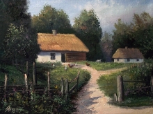 Ukrainian Yard - oil, canvas