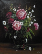 Peonies - oil, canvas