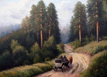 Road Homeward Bound - oil, canvas