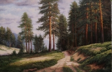 Road In The Forest - oil, canvas
