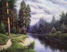 River Banks - oil, canvas