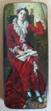 Portrait Of Woman - papier-mache, oil, lacquer, filigree