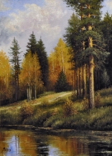 At The River - oil, canvas