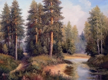 At The Quiet River - oil, canvas