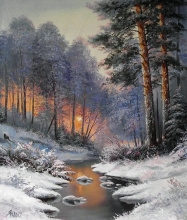 Winter Morning - oil, canvas