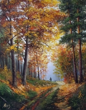 Autumn Park - oil, canvas