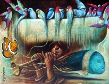 Music For Birds - oil, canvas