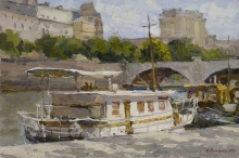 July In Paris - oil, canvas