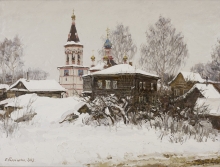 In Winter In Pereslavl - oil, canvas 