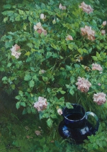 Rosebush - oil, canvas
