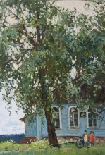 At The Old School - oil, canvas
