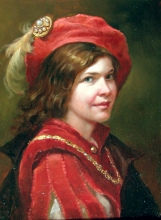 Pageboy In Red - oil, canvas