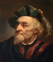Old Man In Beret - oil, canvas