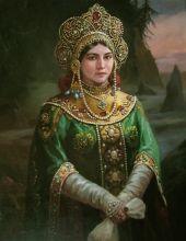 Lady Of The Copper Mountain - oil, canvas