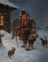 Village Doctor - oil, canvas