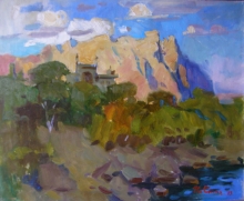 Alupka. View Of Vorontsov Palace - oil, canvas