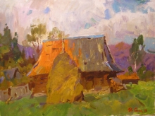Carpathian House - oil, canvas