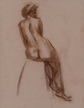 Nude 1 - pastel, toned paper