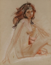 Nude 2 - pastel, toned paper