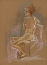 Nude 4 - pastel, toned paper