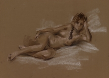 Nude 22 - pastel, toned paper