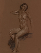 Nude 32 - pastel, toned paper