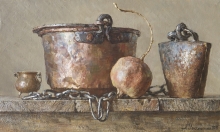 Still Life With An Old Pomegranate - oil, canvas
