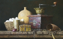Still Life With A Box - oil, canvas