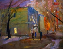Night In Moscow - oil, canvas