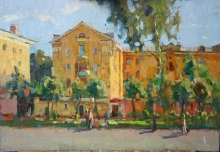 City Of Ivanovo. Gromoboy Street - oil, cardboard