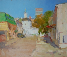 Pokrov Church In Lyshchev Lane. Moscow - oil, canvas
