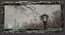 Fog In The Central Park - oil, canvas, framed