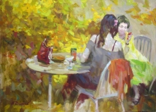 Conversation - oil, canvas