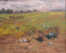 Noon In Novosanzharovka - oil, canvas