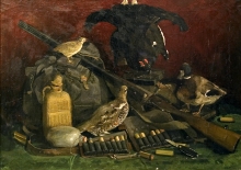 Still Life With A Gun - oil, canvas