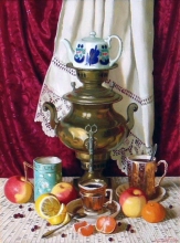 Still Life With Samovar - oil, canvas